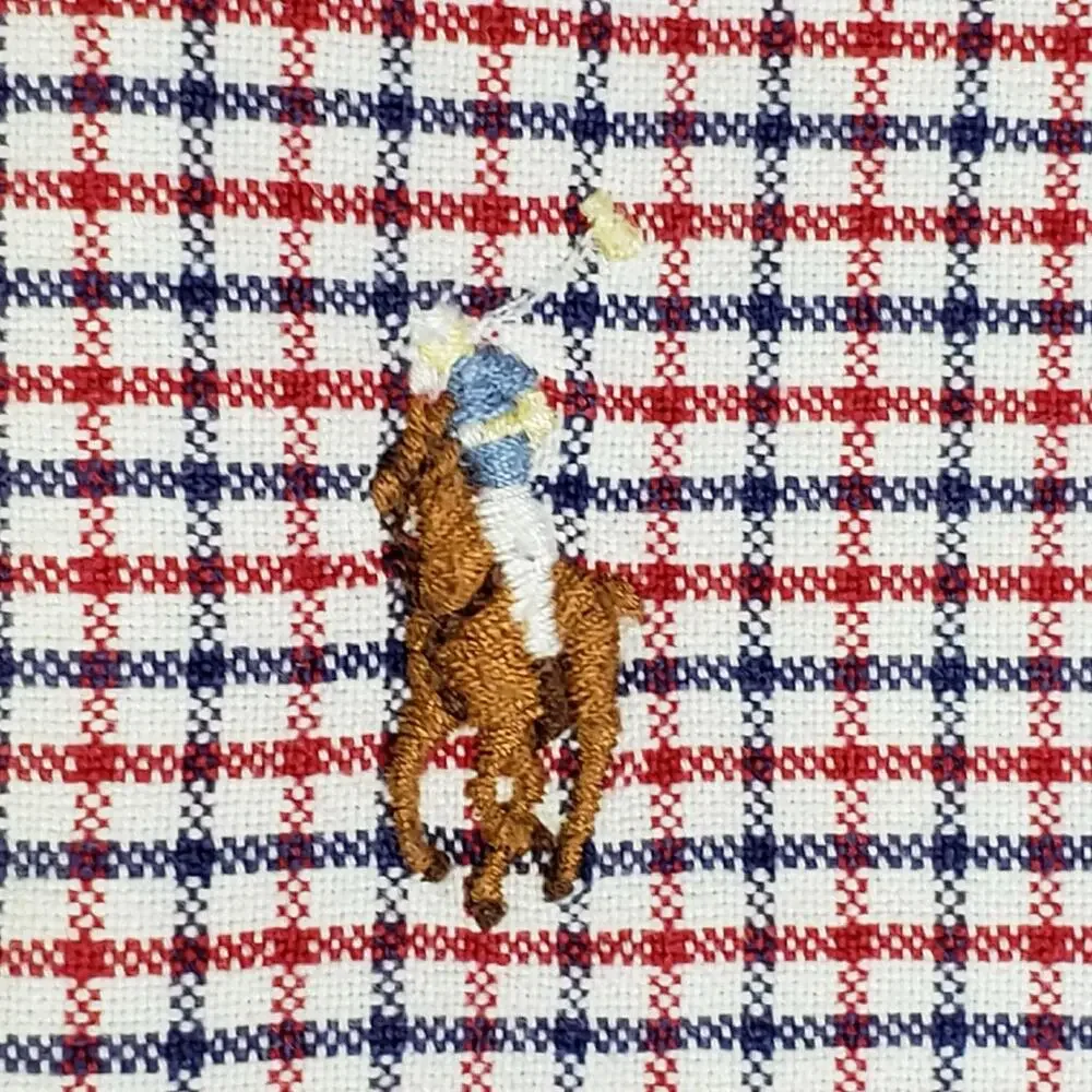 Polo Ralph Lauren Shirt Oxford Button Down Men’s Size Large L Red Blue Plaid